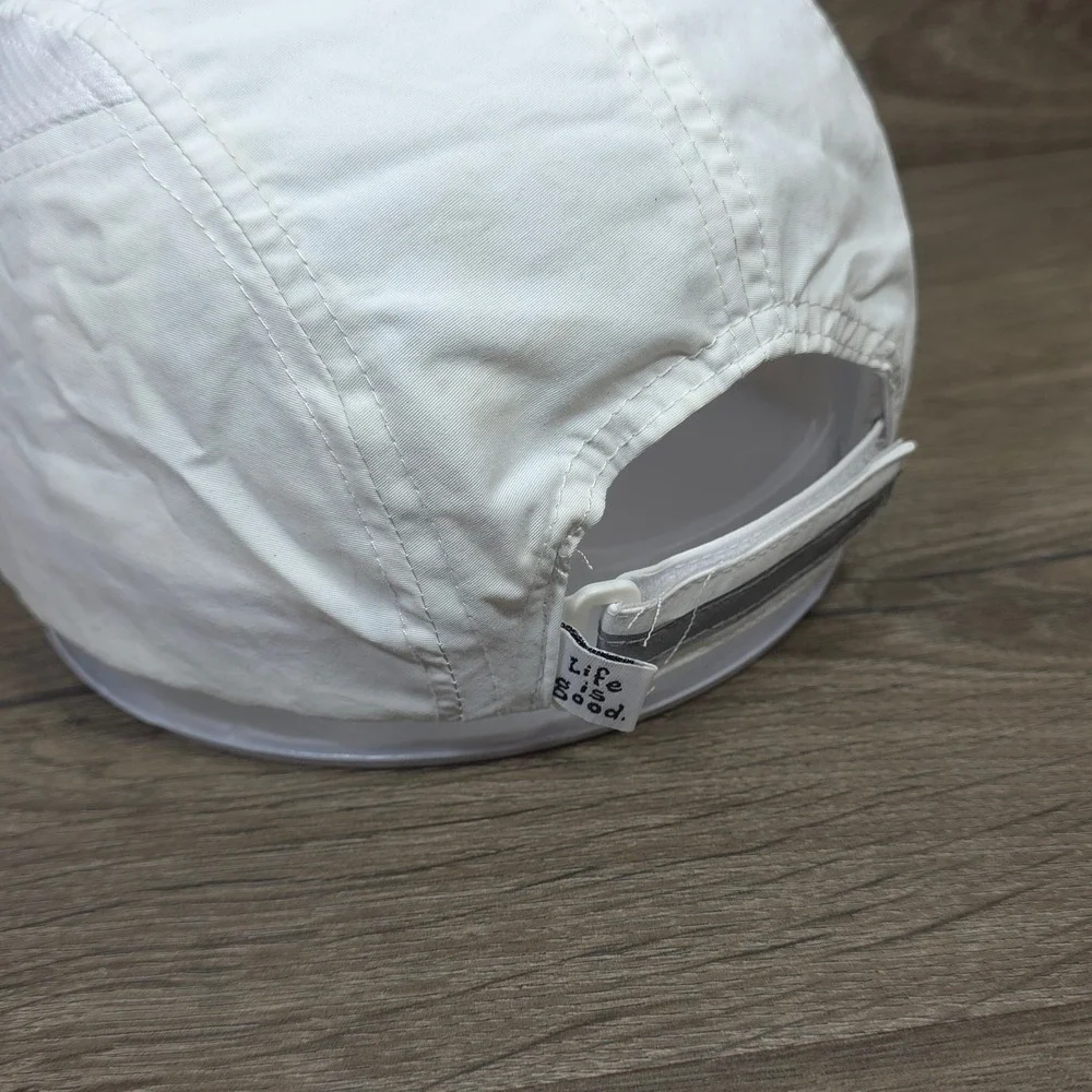 Life Is Good Hat Cap Strap Back White Mens Kayak Boating Outdoors Just Add Water
